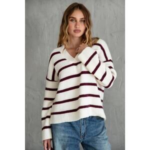 Burgundy Stripe Sweater